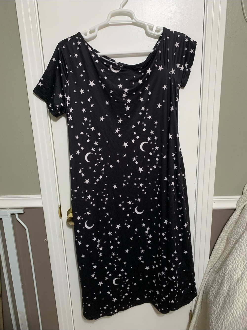 SHEIN Curve 0XL Celestial Moon Star Asymmetrical Maxi Dress Whimsigoth